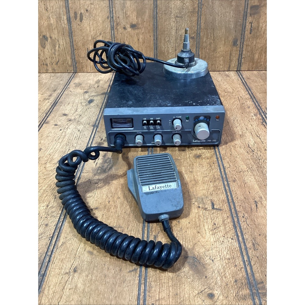 Vintage Lafayette HB-750 CB Radio Transceiver w/ mic microphone 1976 Japan